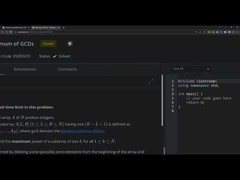 Maximum of GCDs KSIZEGCD January Long 2023 Coding Competition CodeChef Solution