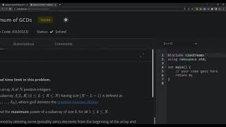 Maximum of GCDs KSIZEGCD January Long 2023 Coding Competition CodeChef Solution