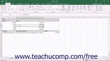 Microsoft Excel 2016 Training for Lawyers: The IRR and XIRR Functions, Tutorial Lesson