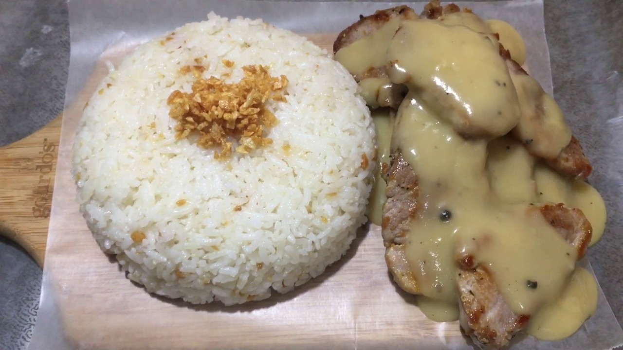 EASY Pork Tenderloin with gravy and Garlic Rice YouTube