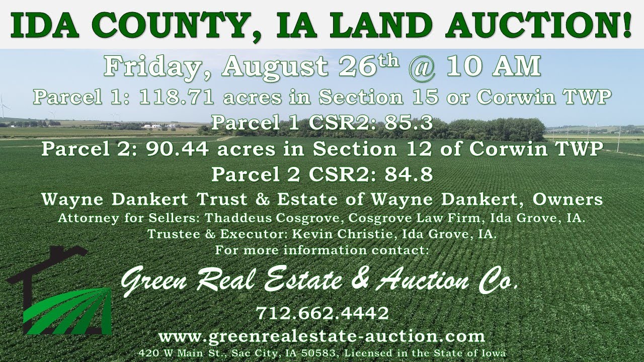 Ida County, Iowa Land Auction! YouTube