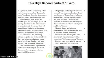 Period 1 - OSSLT Reading and Multiple Choice Practice 2014