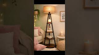 Amazon Shelf Floor Lamp | Cozy Home Decor Idea | No Side Table Needed ✨🤎