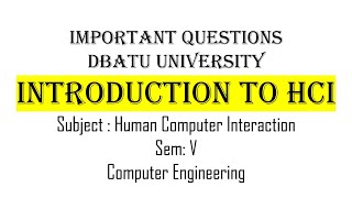 Human Computer Interaction Chapter 1 Important Questions DBATU HCI Sem 5 Computer Engineering