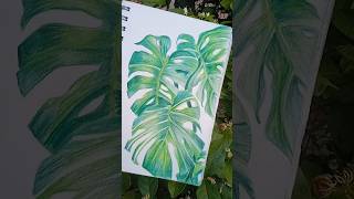 leaf art with pencil colours #art 🎨🖌️❤️