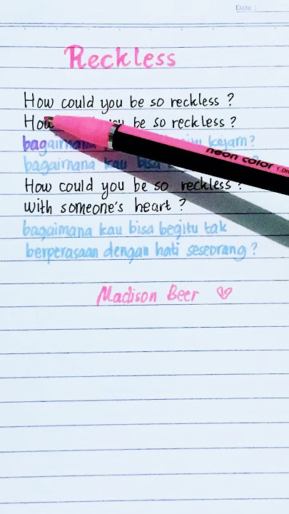Madison Beer ~ Reckless (Lirik dan Terjemah) #songlyrics #madisonbeer #reckless #shortfeed