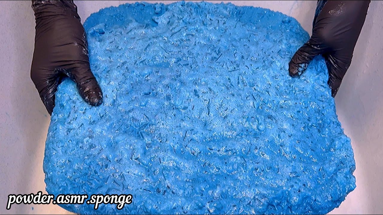 Large layer of crystal paste 🥶 Squeezing sponges asmr