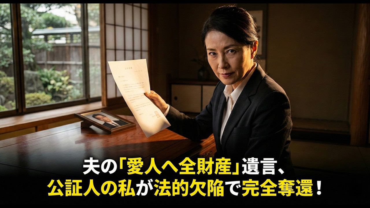 夫は私を裏切り愛人に財産を貢ごうとしたが、遺言書の『ある欠陥』を見つけた私は極限の復讐を実行した。
