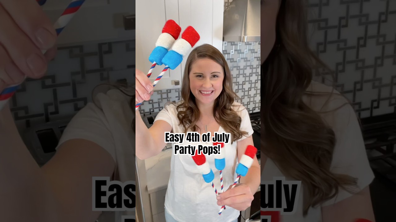 Easiest 4th of July Treat 🎆 Marshmallow Party Pops in Minutes! 