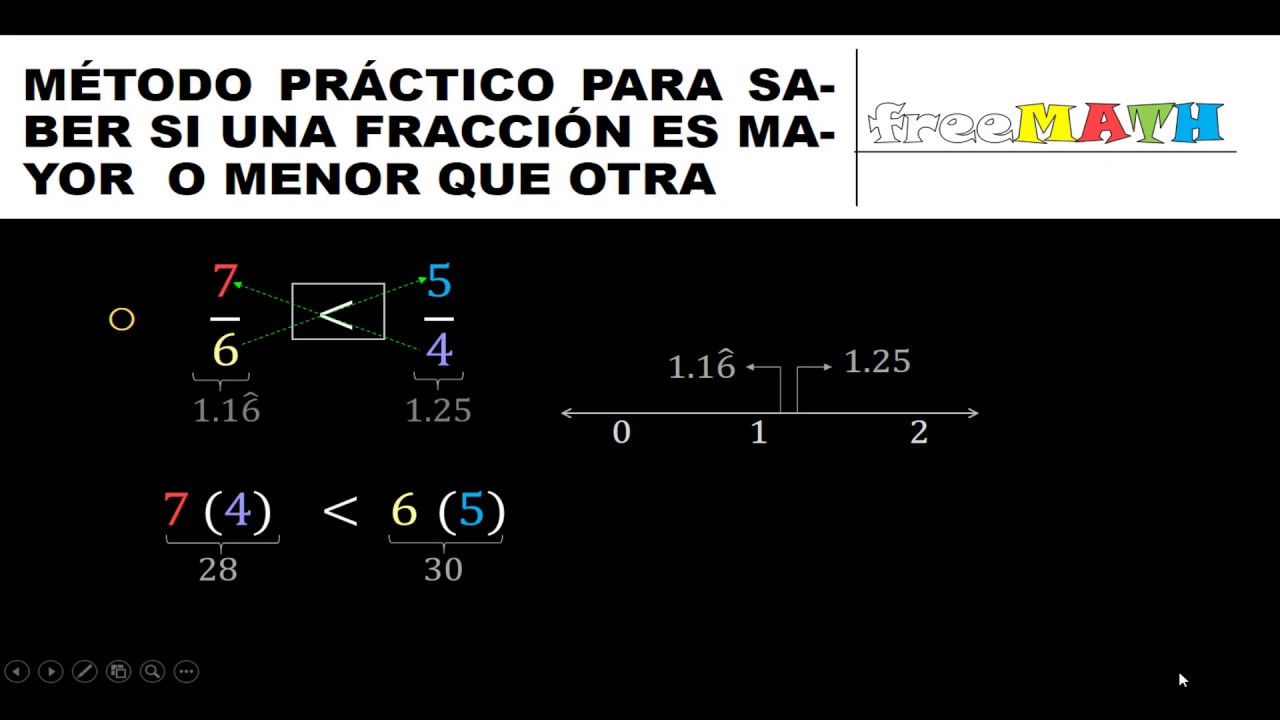 Método práctico para saber si una fracción es mayor que otra - YouTube