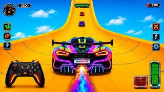 Impossible Mega Ramp Race Challenge Neon Supercar Speed Run