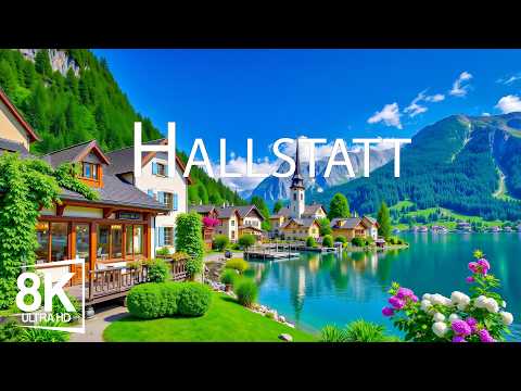 Hallstatt Austria 8K – Alpine Fairytale Village | Snowy Peaks & Crystal Lake