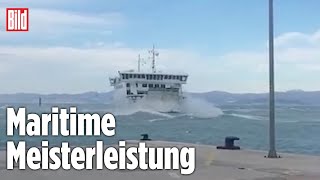KROATIEN: Kapitän steuert Fähre durch Orkan