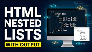 HTML Nested Lists in Hindi/English | Nested UL & OL Tags with Example | HTML Tutorial