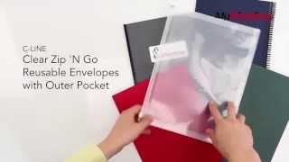 C-Line Clear Zip 'N Go Reusable Envelope with Outer Pocket