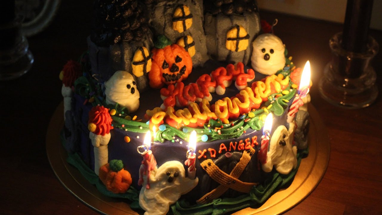 할로윈 유령의 집 케이크 / halloween haunted house cake
