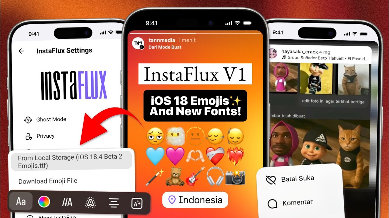 NEW iOS INSTAGRAM ON ANDROID 2025 !! INSTAFLUX V1 🔥 | iPhone Story iOS 18 Emojis Fonts + New Fonts