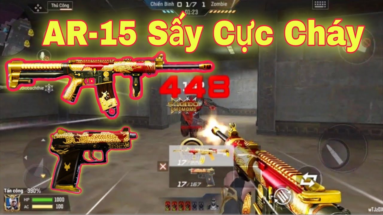 CF Mobile | Cầm AR-15 Royal Dragon sấy tung đội hình Zombie v4 - Quá bá đạo!