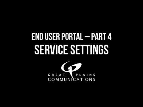 End User Web Portal Tutorial Service Settings