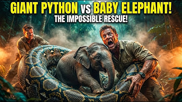 Fearless Heroes Save Playful Elephant from Giant Python Attack!