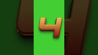 Carved 3D Text Effect 10 to 0 Numbers Countdown with Voice Over | GREEN SCREEN | HD
