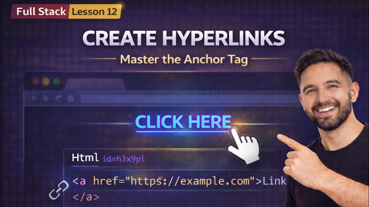 How to Create Links in HTML | Anchor Tags & Href Attribute | Full Stack ...