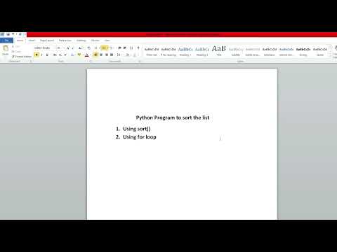 Python Program to sort the list/Python program that sorts a list of numbers in ascending order