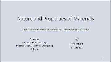 Week 8  Nature and Properties of Materials Online Doubt Solving Session