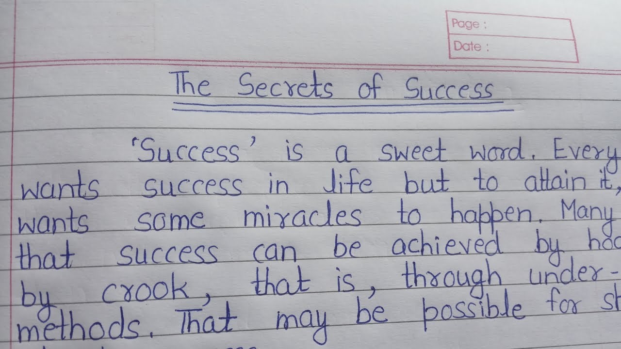 Write an essay on The Secrets of Success in English || The Secrets of  Success || extension.com - YouTube