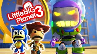 Toy Story Woody & Sonic VS Evil Buzz Lightyear - LittleBigPlanet 3 | EpicLBPTime