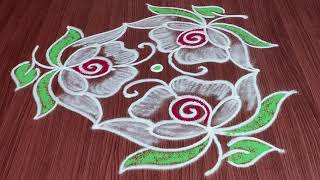 Simple Flower Rangoli Designs | 5 Dots Easy Small Beginners Flower Kolam | Latest Daily Muggulu