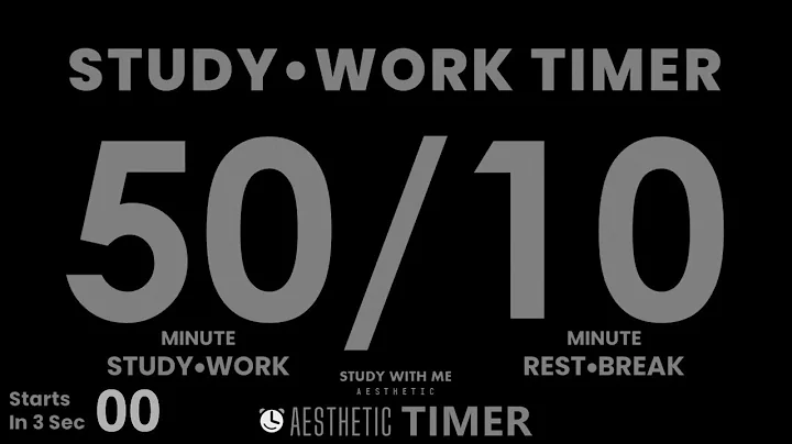 DARK Mode, 6 hour, 50/10 Timer, 50 Minute Study Timer, Gentle Alarm No Music | AESTHETIC TIMER