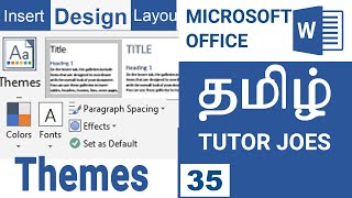 Themes Document Formating  in Microsoft Office Word Tamil |Design Menu | COA | TNDTE | DOTE