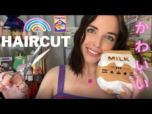 Hair Salon ASMR 🍡♥ KAWAII ♥ relaxing haircut, hair brushing, soft spoken roleplay