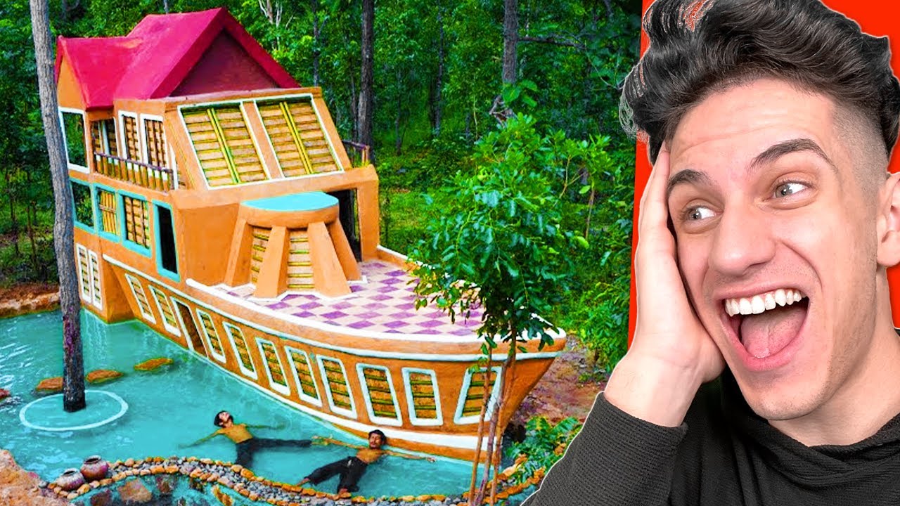 PRIMITIVE BUILDING UNDERGROUND SWIMMING POOL BOAT HOUSE (Try Not To Say WOW)