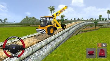 Off-road Map in Bus Simulator Indonesia - JCB Crane Drive Mobile Gameplay - Bussid Android Games 