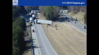 Tractor Trailer Drifts Off Interstate Info Opposite Lanes Of I-81 In Pulaski County, Virginia