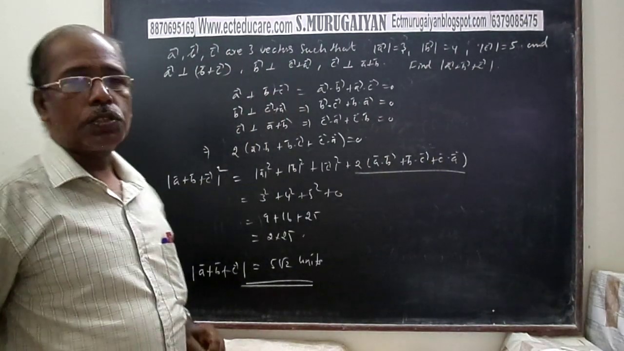 SCALAR PRODUCT OF VECTORS 06 MATH 12 YouTube