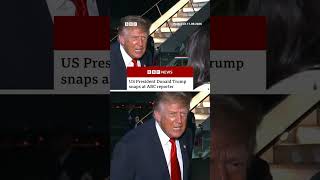 Donald Trump snaps at reporter asking about $5,000 pledge. #Trump #USPolitics #BBCNews