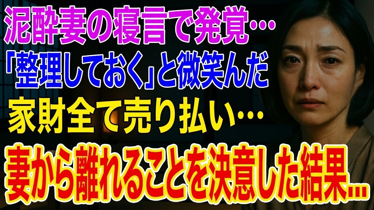 【修羅場】5年間尽くしてきた俺。泥酔した妻の寝言「別の男と幸せになりたい」俺「全て整理しておくよ」→家を売却し姿を消すと、妻から離れることを決意した結果