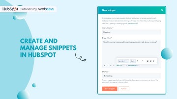 How to create and manage snippets in HubSpot