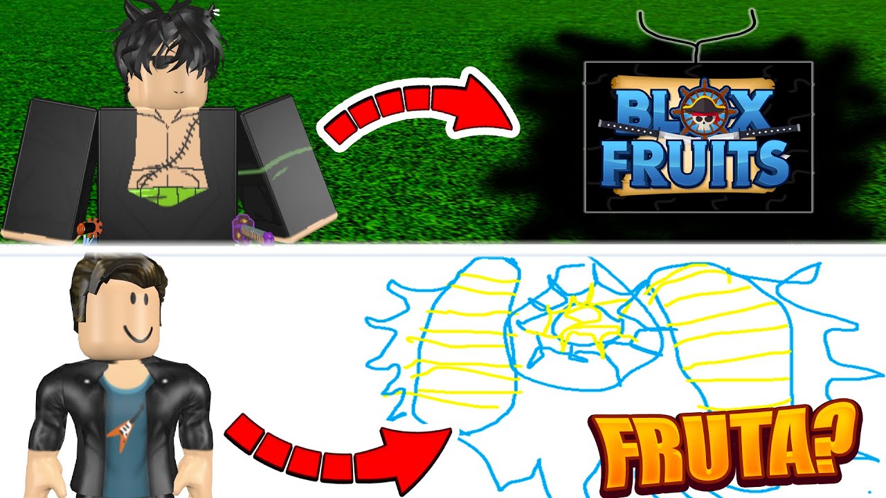 Como desenhar e fazer uma figurinha da fruta BLIZZARD Blox fruits ROBLOX  passo a passo 