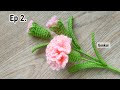 Ep2 Flower Buds Easy Crochet Carnation Flower Tutorial Step By Step Crochet Flower Bouquet 