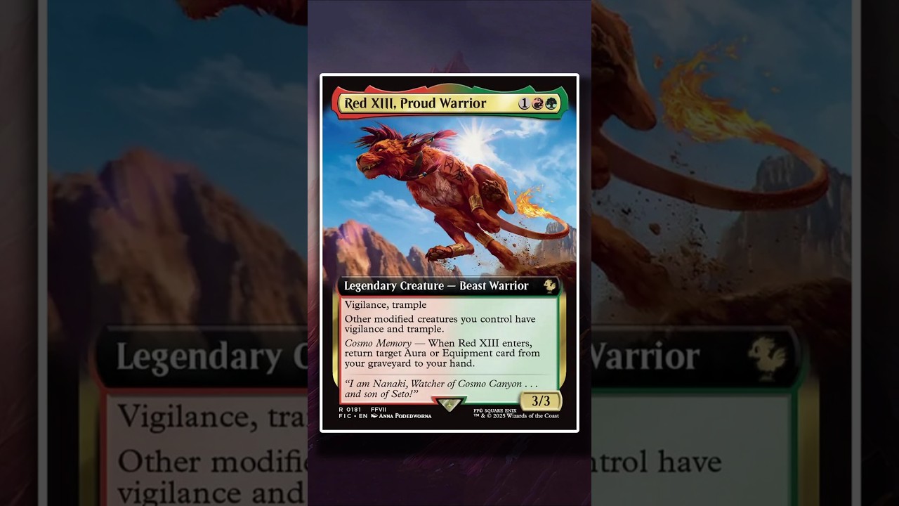 mtg final fantasy red xiii MTG 0091 Red XIII, Proud Warrior FINAL FANTASY