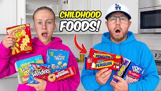 Eating EVERY Nostalgic / Childhood Foods We Could Find - 24 Hours!