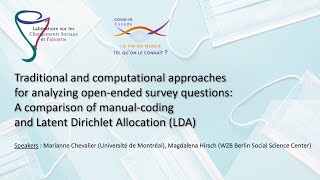 Traditional and computational approaches LDA for analyzing textual qualitative data