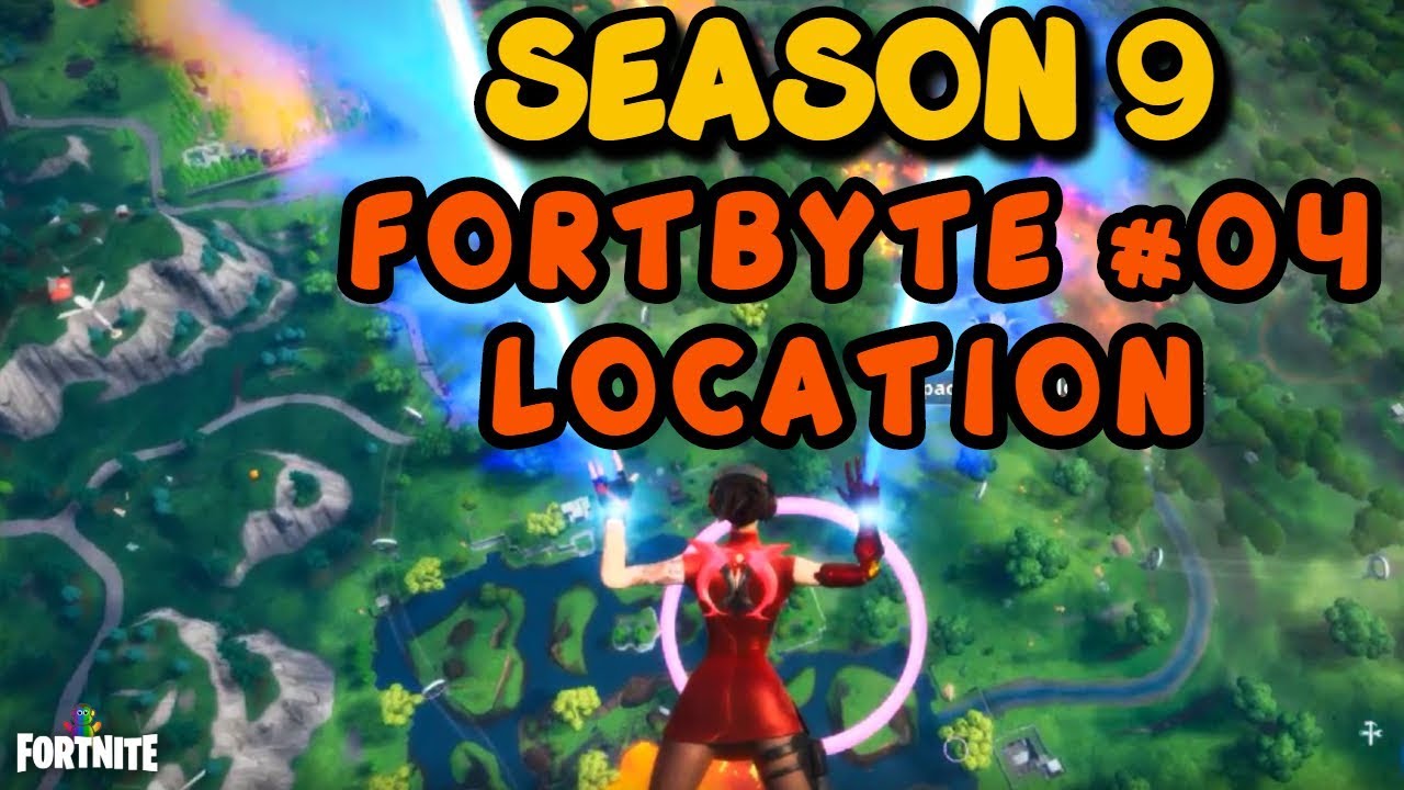 Fortnite - Fortbyte #04 Location - Accessible By Skydiving With The Plasma Trail Contrails Equipped