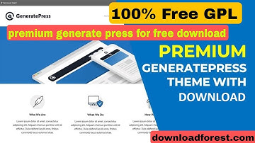 GeneratePress theme and GP Premium plugin Installations for free || #downloadforest #plugin