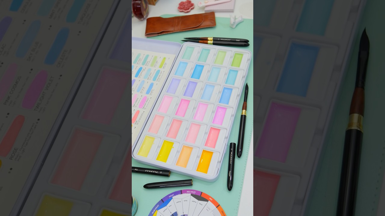 swatching my new opaque watercolor palette 🩵 @FuumuuiArt
