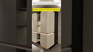 Modern White Curved Sideboard With LED Light Groove | Luxury Home Cabinet Design
